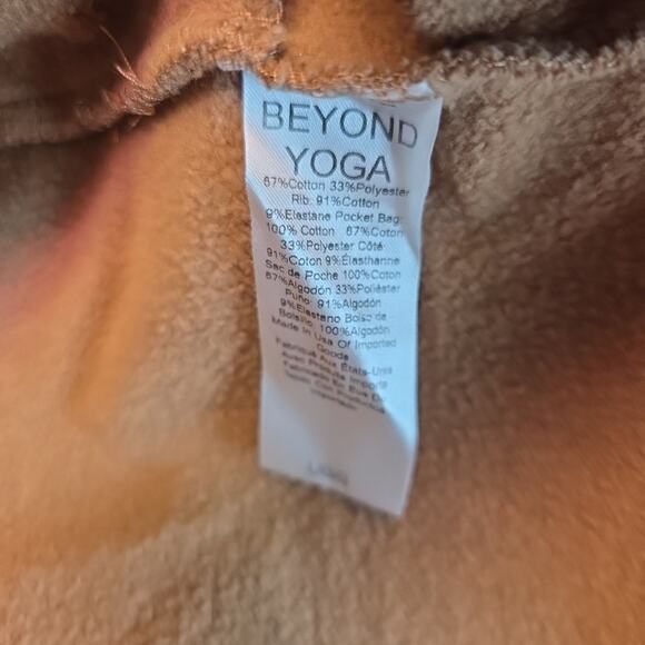 Beyond Yoga Jacket Hooded Cardigan On The Go Toffee Sz L - Picture 7 of 7
